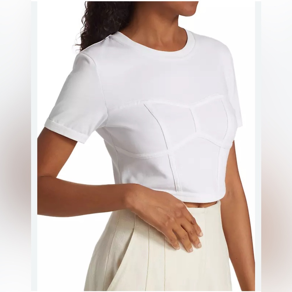 ALC Wren cropped white tee size M